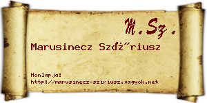 Marusinecz Szíriusz névjegykártya